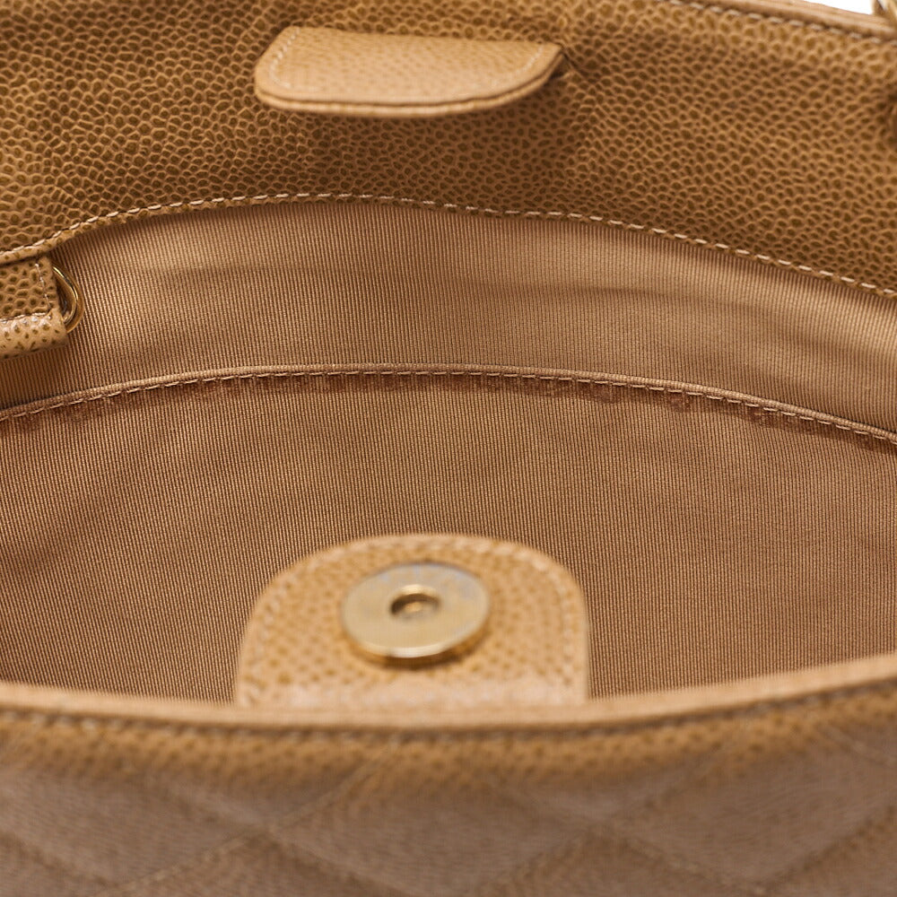 CHANEL Tote Bag Matelasse Caviar Skin Beige PST Gold-Tone Hardware, Pre-Owned