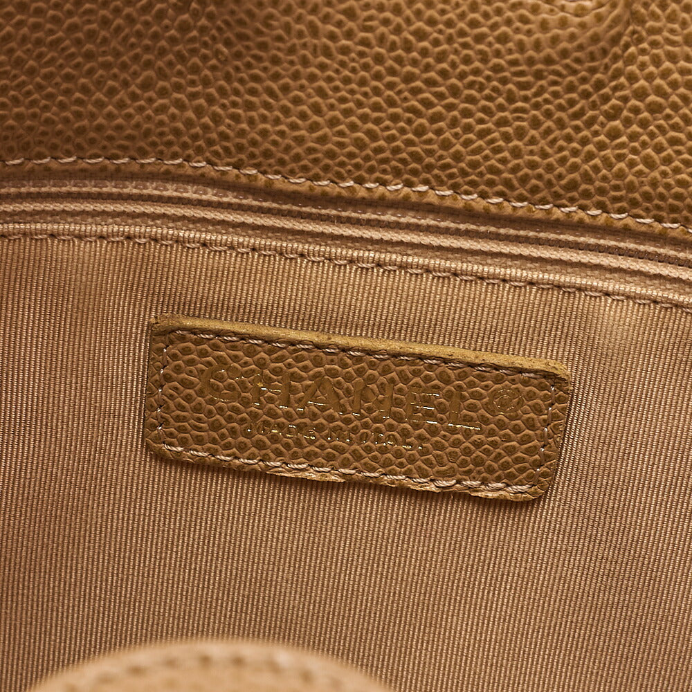 CHANEL Tote Bag Matelasse Caviar Skin Beige PST Gold-Tone Hardware, Pre-Owned