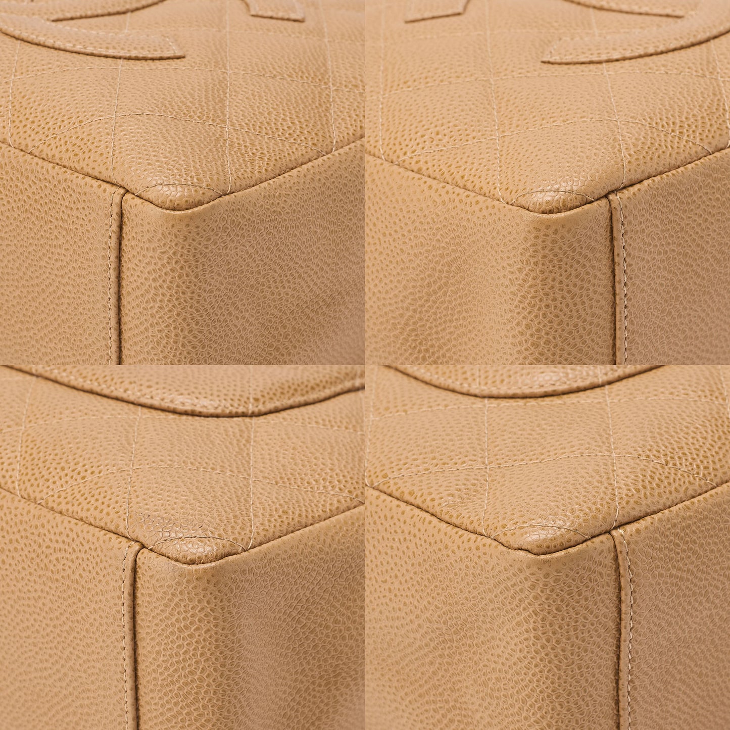 CHANEL Tote Bag Matelasse Caviar Skin Beige PST Gold-Tone Hardware, Pre-Owned