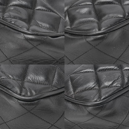CHANEL Matelasse Double Chain Shoulder with Pull Charm Lambskin Black Gold-Tone Hardware, Pre-Owned