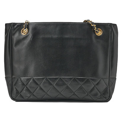 CHANEL Matelasse Double Chain Shoulder with Pull Charm Lambskin Black Gold-Tone Hardware, Pre-Owned