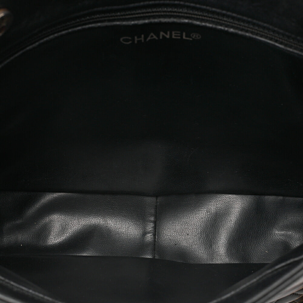 CHANEL Matelasse Double Chain Shoulder with Pull Charm Lambskin Black Gold-Tone Hardware, Pre-Owned