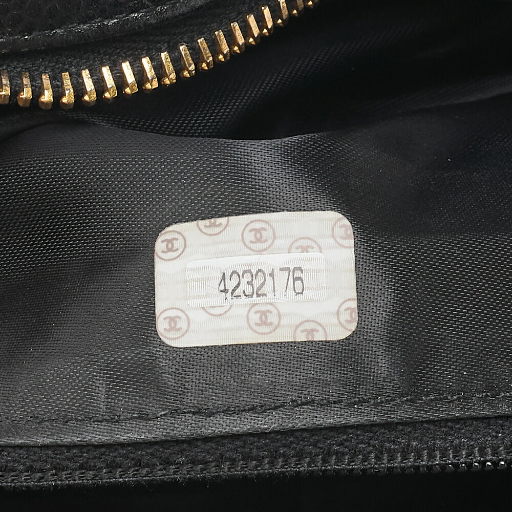 CHANEL Caviar Skin Matelasse Turn Lock Plate Charm Attached Chain Shoulder Black Gold-Tone Hardware, Pre-Owned