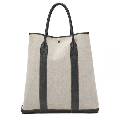 Hermes Hermes Garden File MM Toile Officer Tote Bag Gray x Black Silver-Tone Hardware, Pre-Owned