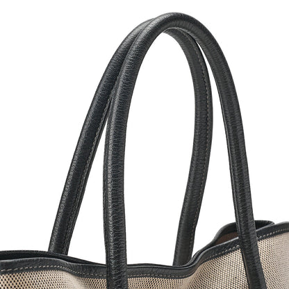Hermes Hermes Garden File MM Toile Officer Tote Bag Gray x Black Silver-Tone Hardware, Pre-Owned