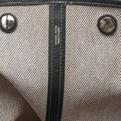 Hermes Hermes Garden File MM Toile Officer Tote Bag Gray x Black Silver-Tone Hardware, Pre-Owned