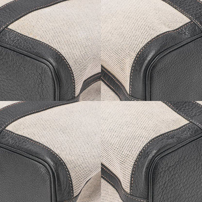 Hermes Hermes Garden File MM Toile Officer Tote Bag Gray x Black Silver-Tone Hardware, Pre-Owned