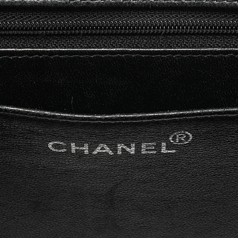 CHANEL Caviar Skin Matelasse Shoulder Bag Black Silver-Tone Hardware, Pre-Owned