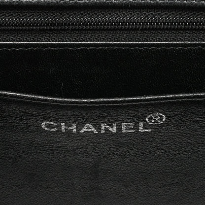 CHANEL Caviar Skin Matelasse Shoulder Bag Black Silver-Tone Hardware, Pre-Owned