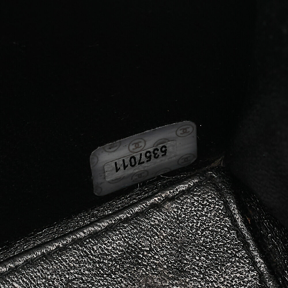 CHANEL Caviar Skin Matelasse Shoulder Bag Black Silver-Tone Hardware, Pre-Owned
