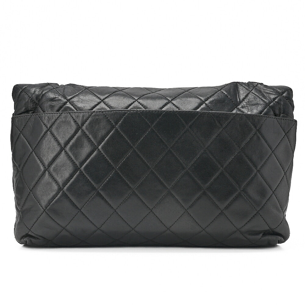 CHANEL Vintage Calf Matelasse 2.55 Turn Lock Chain Shoulder Black-Tone Hardware, Pre-Owned