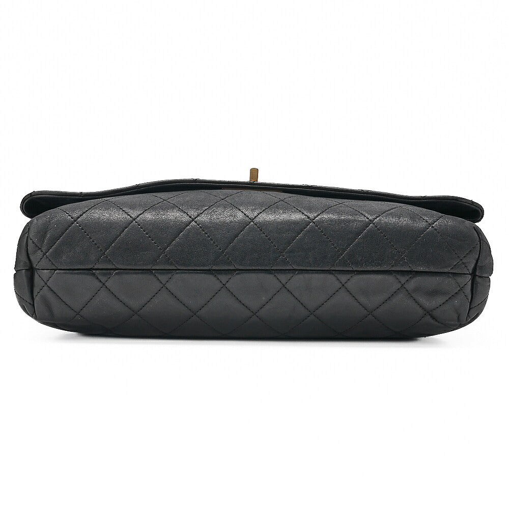 CHANEL Vintage Calf Matelasse 2.55 Turn Lock Chain Shoulder Black-Tone Hardware, Pre-Owned
