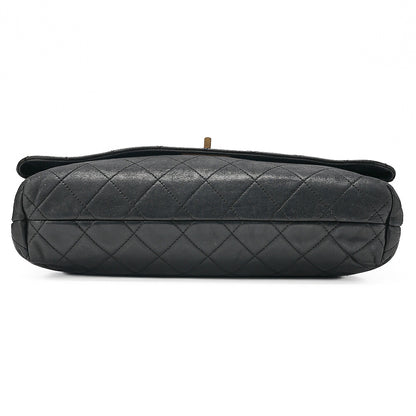 CHANEL Vintage Calf Matelasse 2.55 Turn Lock Chain Shoulder Black-Tone Hardware, Pre-Owned