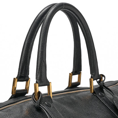 CHANEL Handbag Boston Bag 2-way Caviar Skin Coco Mark Black Gold-Tone Hardware, Pre-Owned