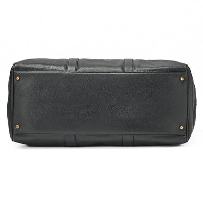 CHANEL Handbag Boston Bag 2-way Caviar Skin Coco Mark Black Gold-Tone Hardware, Pre-Owned