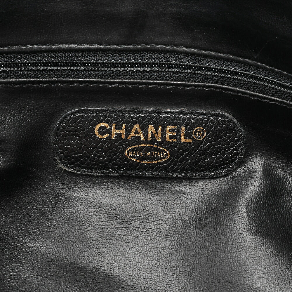 CHANEL Handbag Boston Bag 2-way Caviar Skin Coco Mark Black Gold-Tone Hardware, Pre-Owned