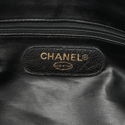 CHANEL Handbag Boston Bag 2-way Caviar Skin Coco Mark Black Gold-Tone Hardware, Pre-Owned