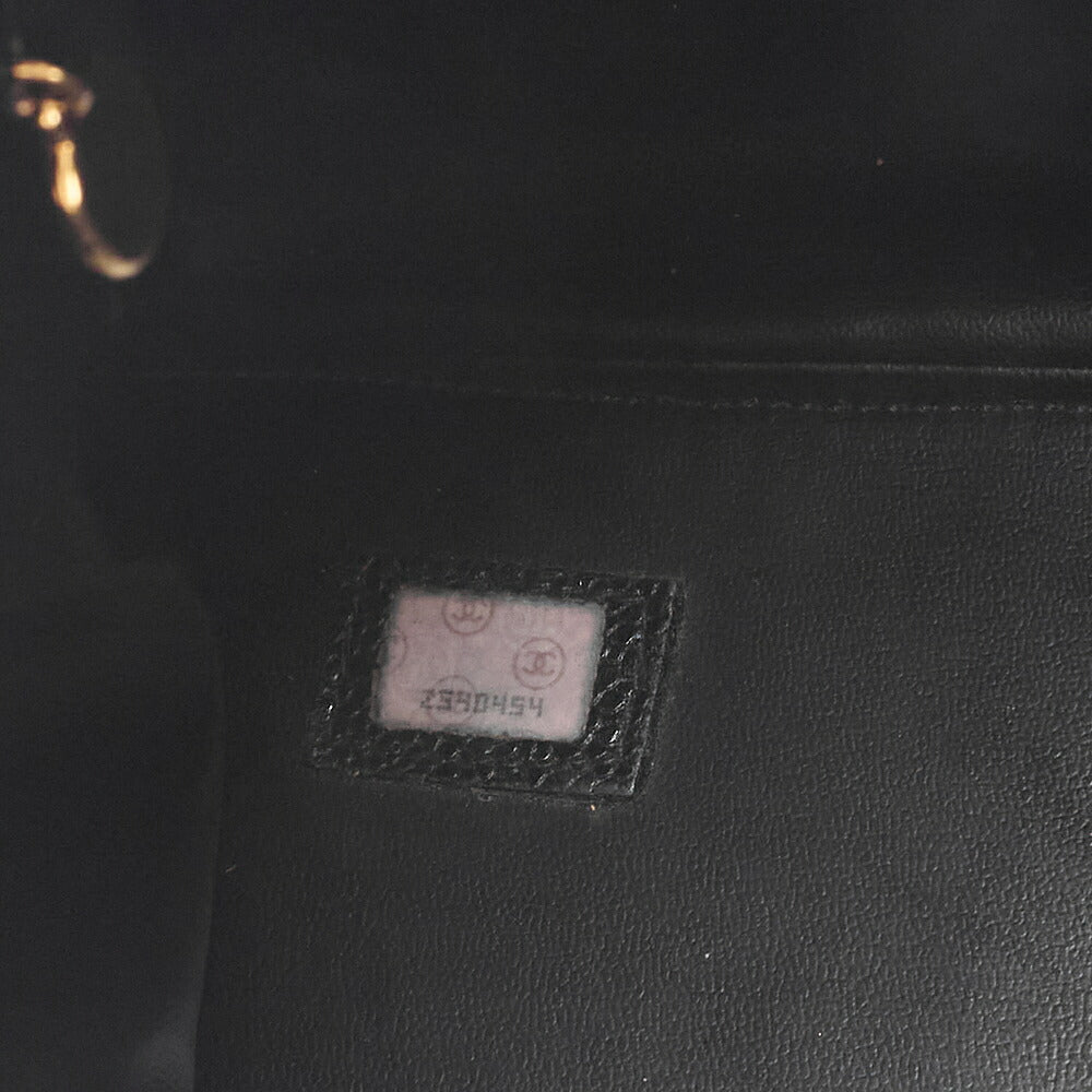 CHANEL Handbag Boston Bag 2-way Caviar Skin Coco Mark Black Gold-Tone Hardware, Pre-Owned
