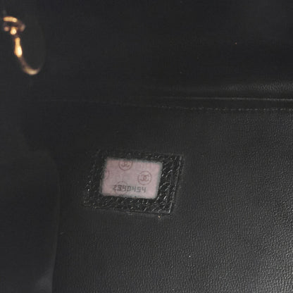 CHANEL Handbag Boston Bag 2-way Caviar Skin Coco Mark Black Gold-Tone Hardware, Pre-Owned