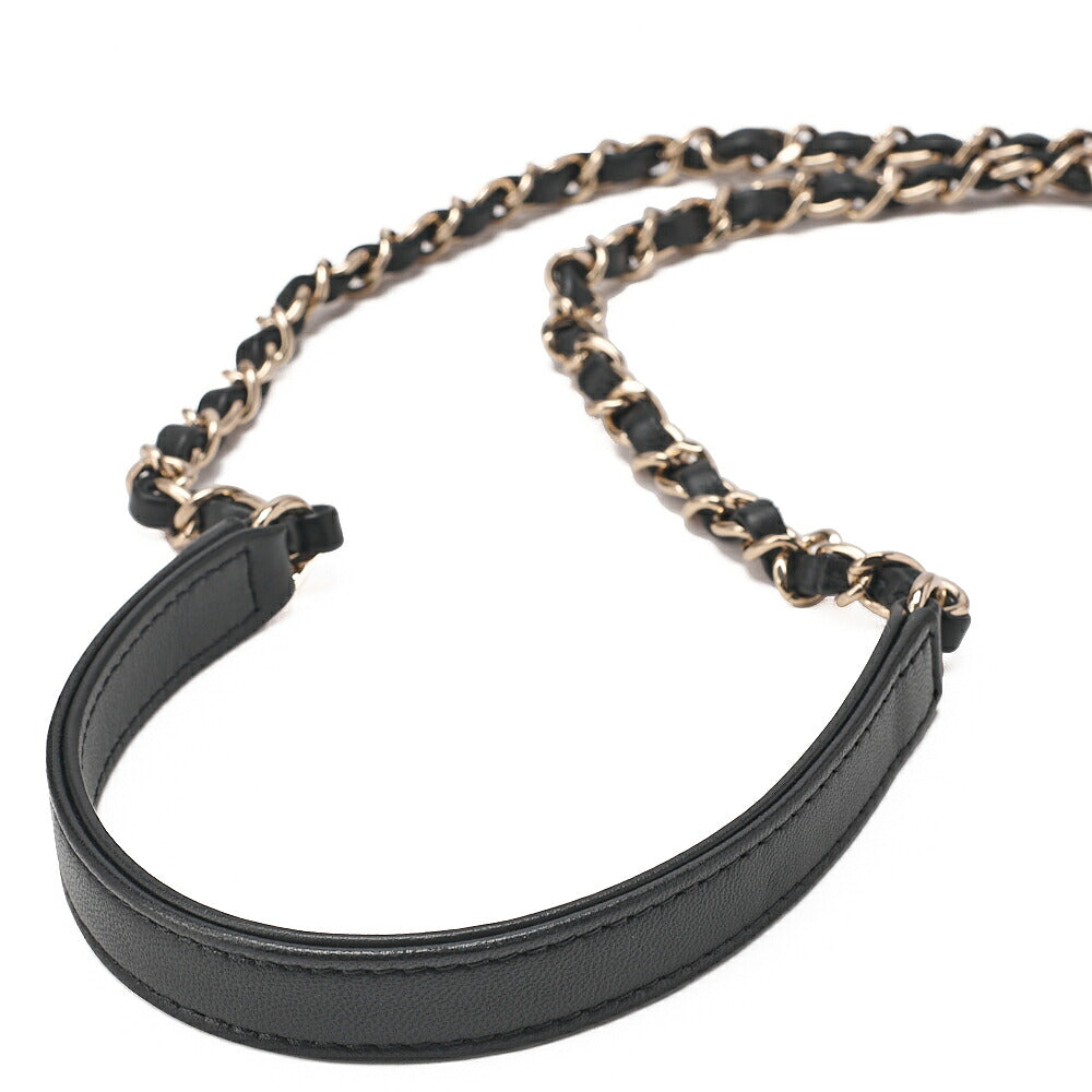 CHANEL Tweed x Lambskin Cruise Collection Chain Shoulder Bag Pink x Black Gold-Tone Hardware, Pre-Owned