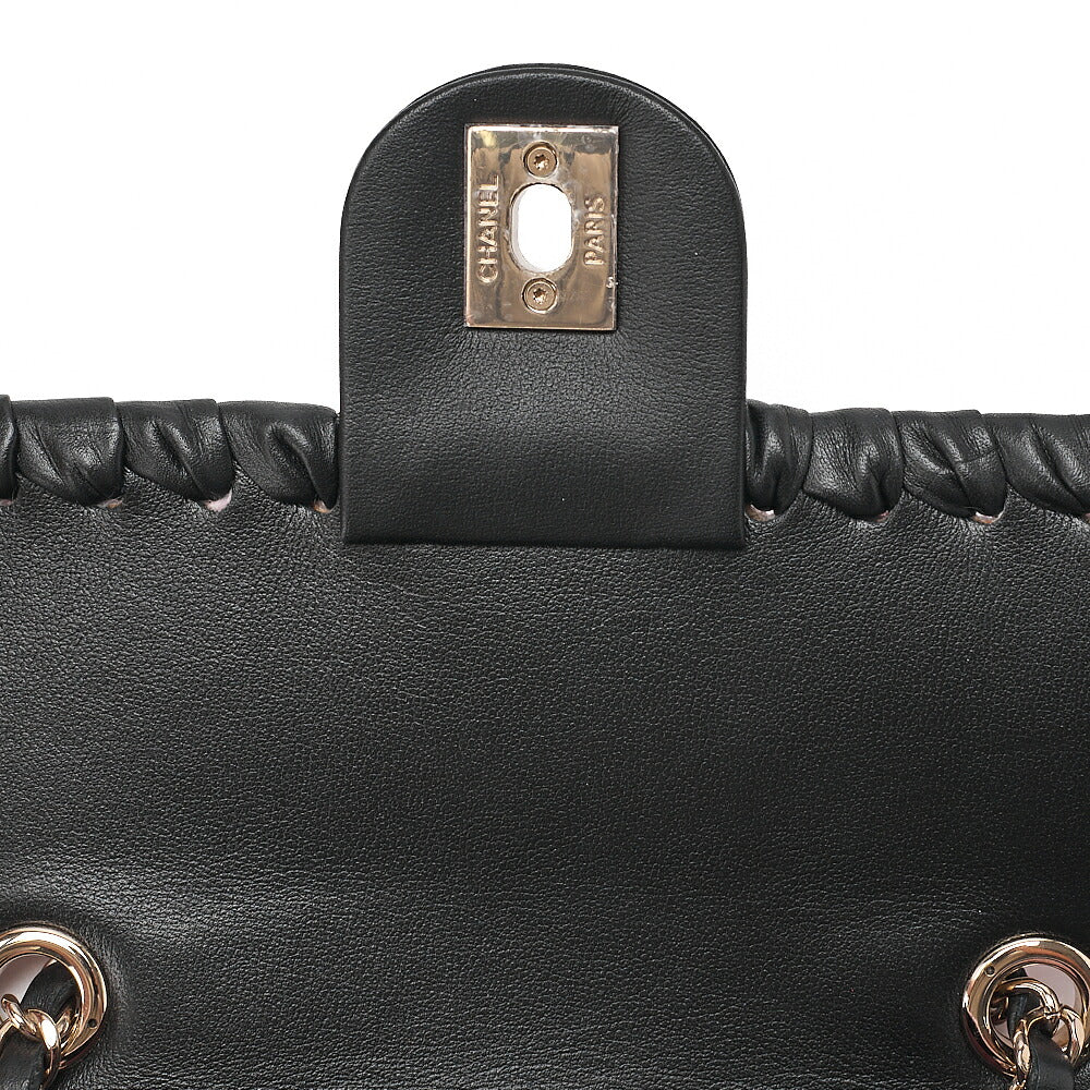 CHANEL Tweed x Lambskin Cruise Collection Chain Shoulder Bag Pink x Black Gold-Tone Hardware, Pre-Owned