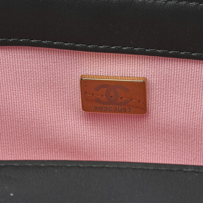 CHANEL Tweed x Lambskin Cruise Collection Chain Shoulder Bag Pink x Black Gold-Tone Hardware, Pre-Owned