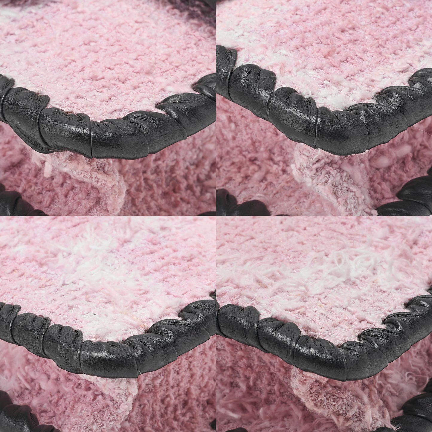 CHANEL Tweed x Lambskin Cruise Collection Chain Shoulder Bag Pink x Black Gold-Tone Hardware, Pre-Owned
