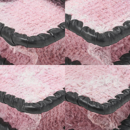 CHANEL Tweed x Lambskin Cruise Collection Chain Shoulder Bag Pink x Black Gold-Tone Hardware, Pre-Owned