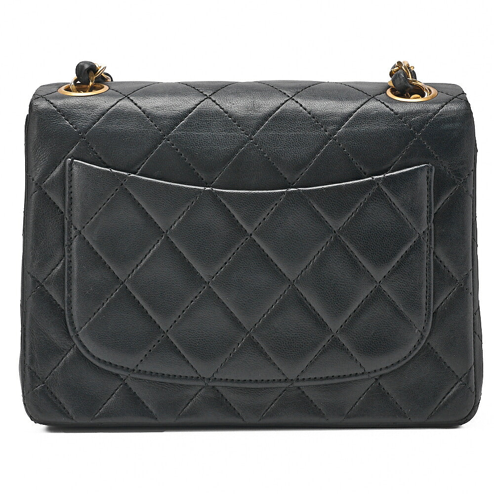 CHANEL Chain Shoulder Bag MiniMatelasse 17cm Lambskin Black Gold-Tone Hardware, Pre-Owned