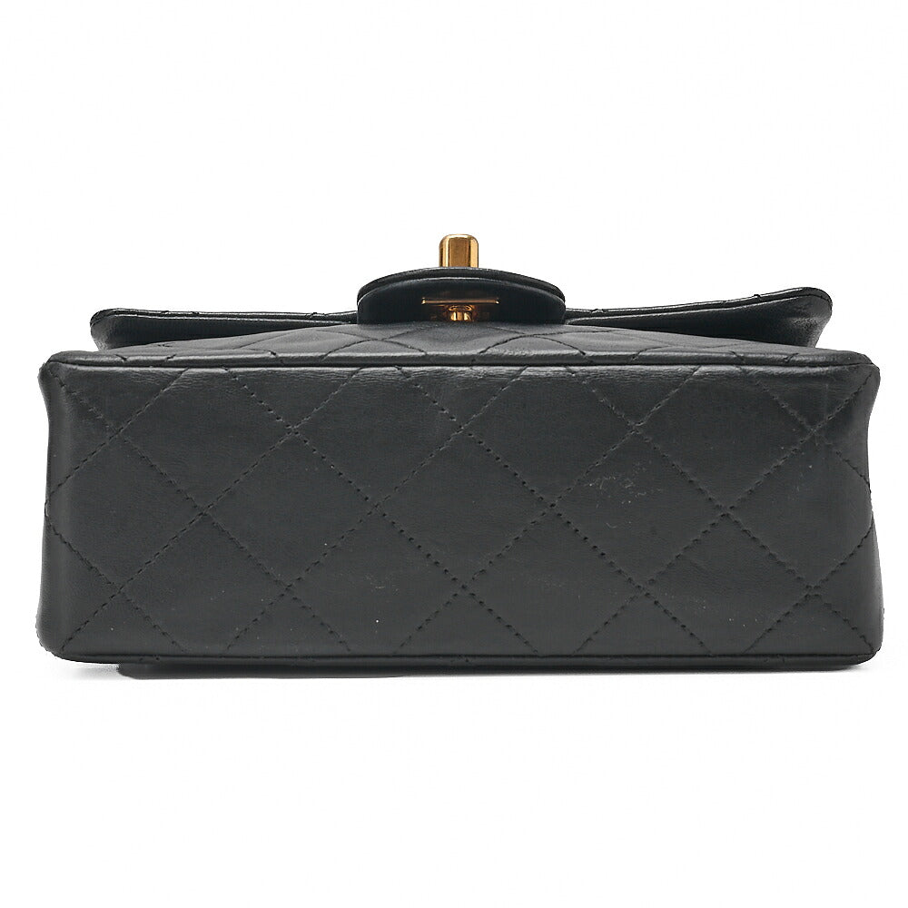 CHANEL Chain Shoulder Bag MiniMatelasse 17cm Lambskin Black Gold-Tone Hardware, Pre-Owned