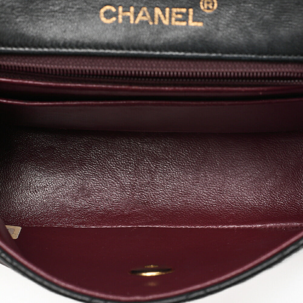 CHANEL Chain Shoulder Bag MiniMatelasse 17cm Lambskin Black Gold-Tone Hardware, Pre-Owned