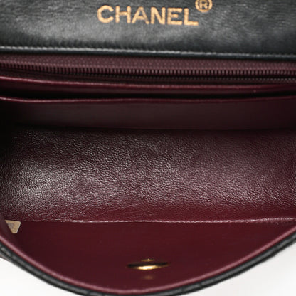 CHANEL Chain Shoulder Bag MiniMatelasse 17cm Lambskin Black Gold-Tone Hardware, Pre-Owned