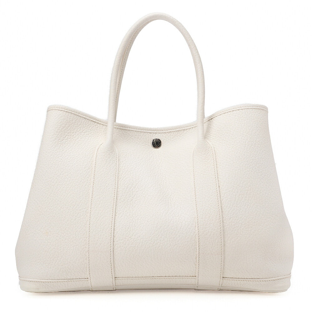 Hermes Hermes Garden Party PM Negonda Tote Bag White Silver-Tone Hardware, Pre-Owned