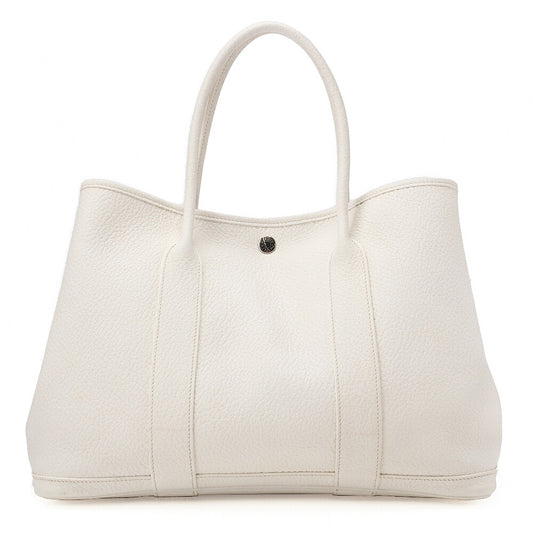 Hermes Hermes Garden Party PM Negonda Tote Bag White Silver-Tone Hardware, Pre-Owned