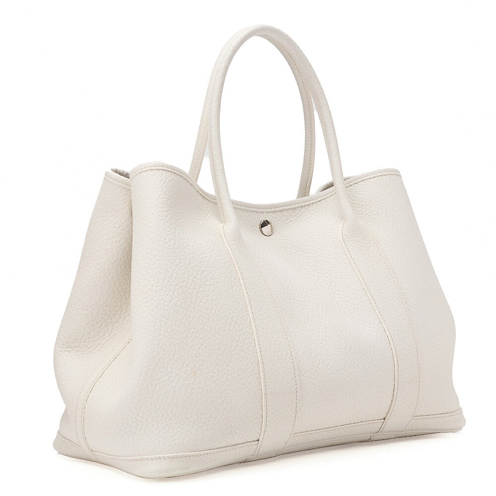 Hermes Hermes Garden Party PM Negonda Tote Bag White Silver-Tone Hardware, Pre-Owned