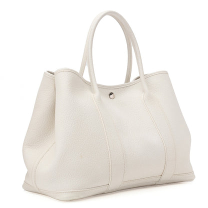 Hermes Hermes Garden Party PM Negonda Tote Bag White Silver-Tone Hardware, Pre-Owned