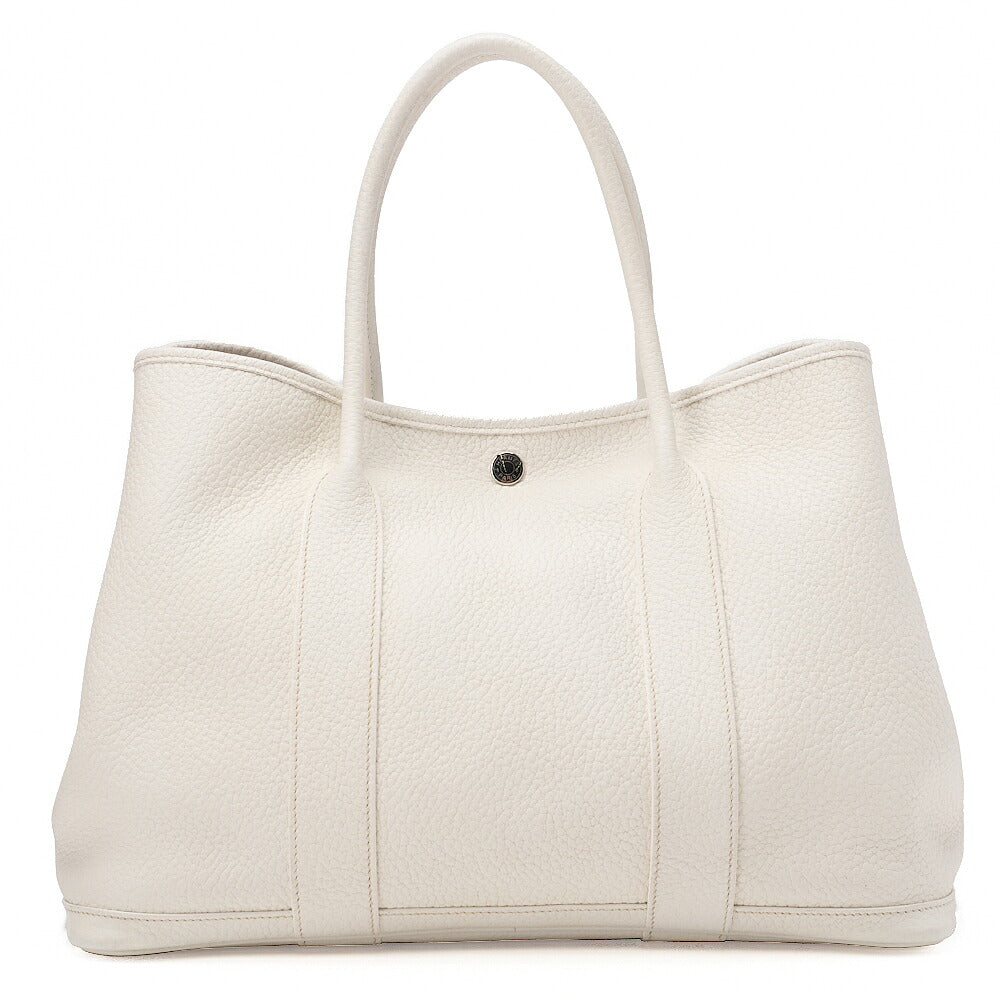 Hermes Hermes Garden Party PM Negonda Tote Bag White Silver-Tone Hardware, Pre-Owned
