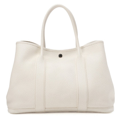 Hermes Hermes Garden Party PM Negonda Tote Bag White Silver-Tone Hardware, Pre-Owned