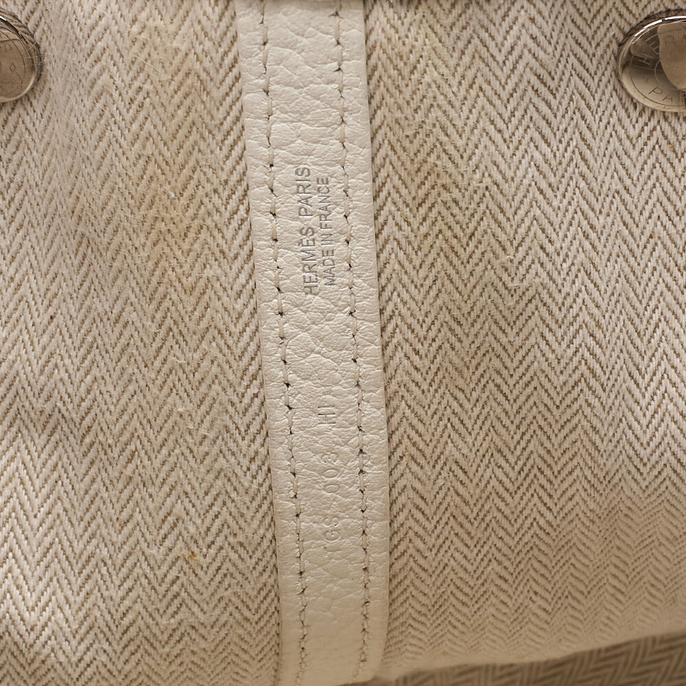 Hermes Hermes Garden Party PM Negonda Tote Bag White Silver-Tone Hardware, Pre-Owned