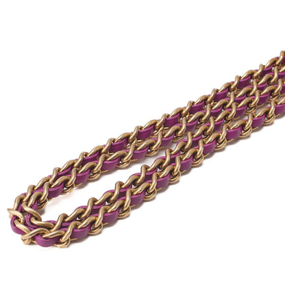 CHANEL Mini Matelasse 17cm Chain Shoulder Bag Lambskin Purple Gold-Tone Hardware, Pre-Owned