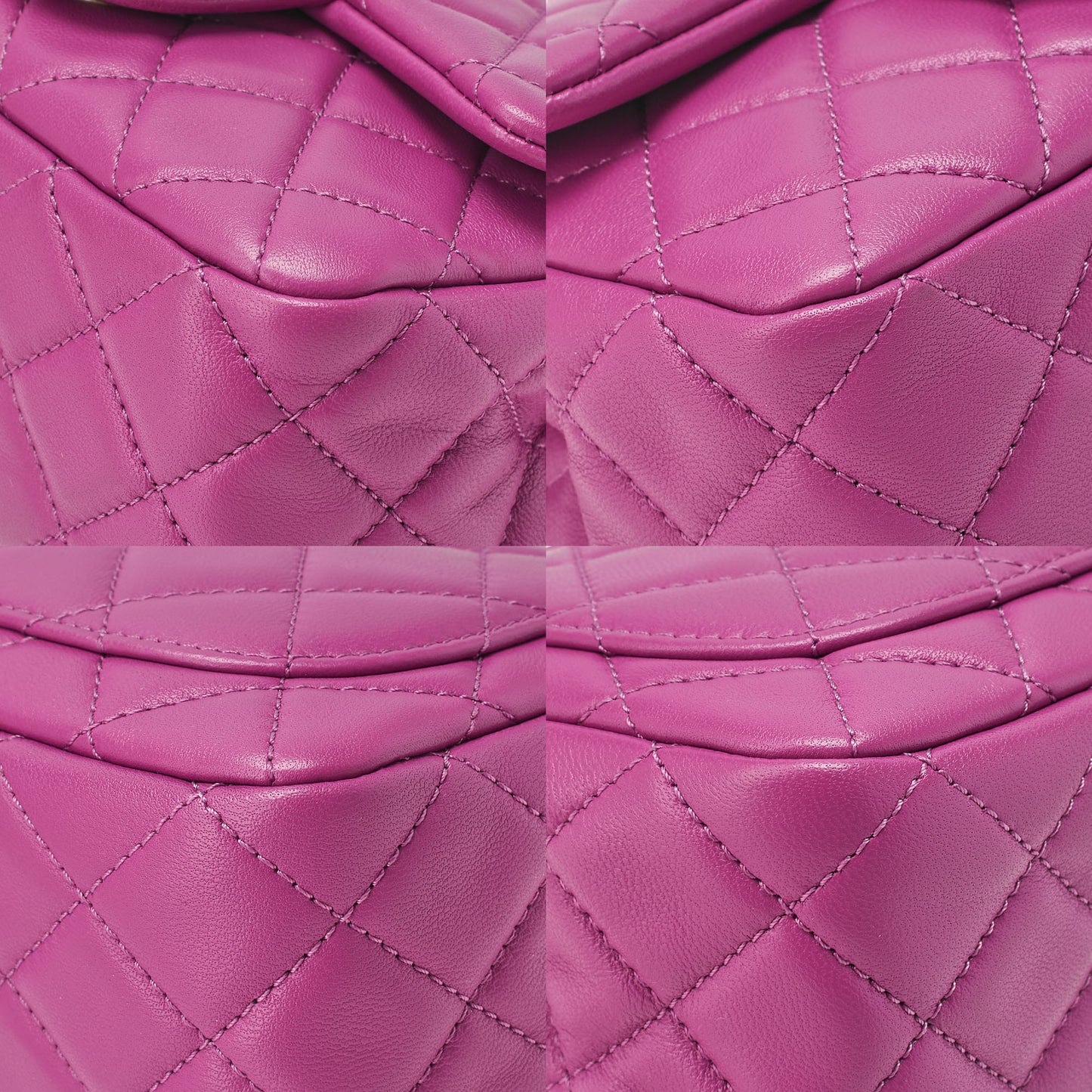 CHANEL Mini Matelasse 17cm Chain Shoulder Bag Lambskin Purple Gold-Tone Hardware, Pre-Owned