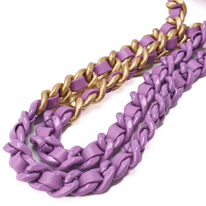 CHANEL Lambskin Minimat Lesser Single Giant Chain Shoulder Purple Gold-Tone Hardware, Pre-Owned