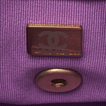 CHANEL Lambskin Minimat Lesser Single Giant Chain Shoulder Purple Gold-Tone Hardware, Pre-Owned