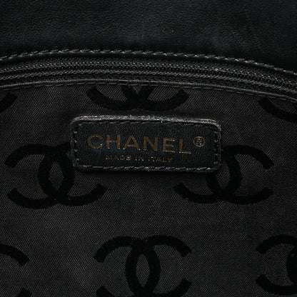 CHANEL Coco Mark Wild Stitch Tote Bag Calfskin Black Gold-Tone Hardware, Pre-Owned