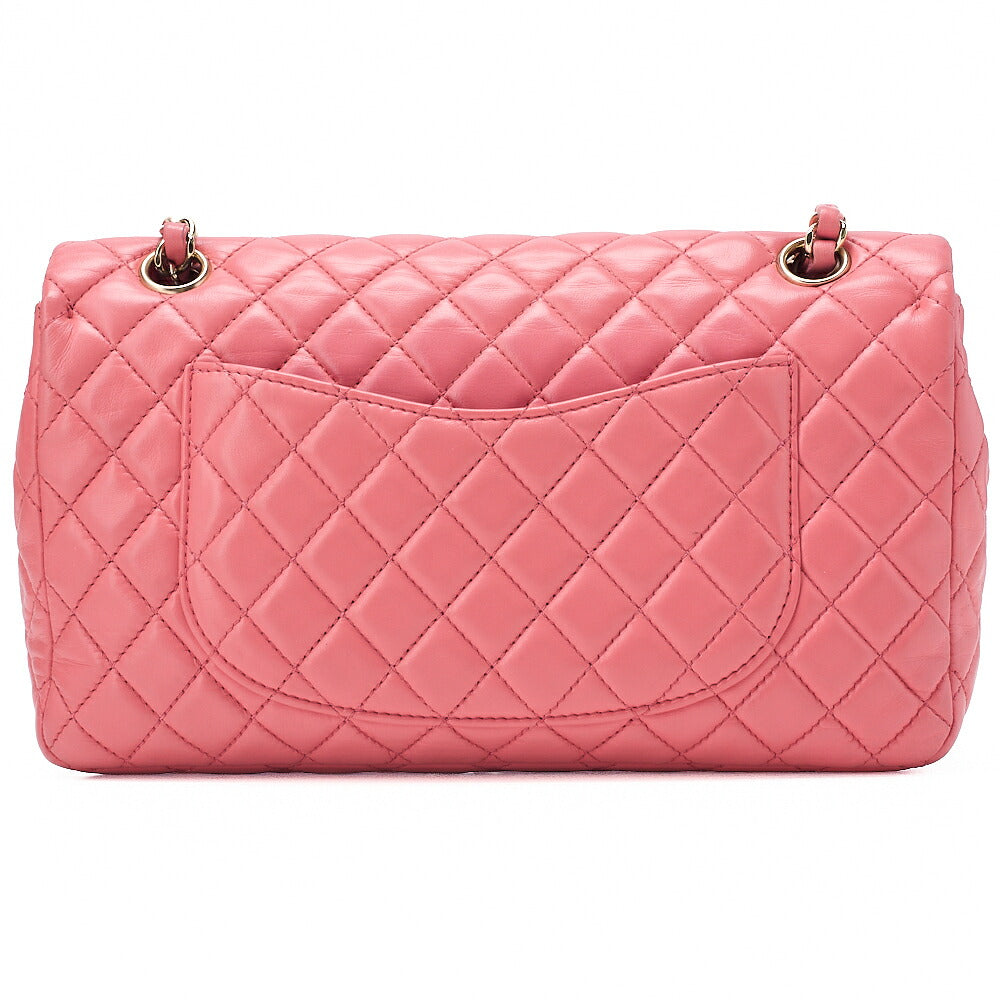 CHANEL Lambskin Matelasse Icon Single Flap Chain Shoulder Pink Gold-Tone Hardware, Pre-Owned