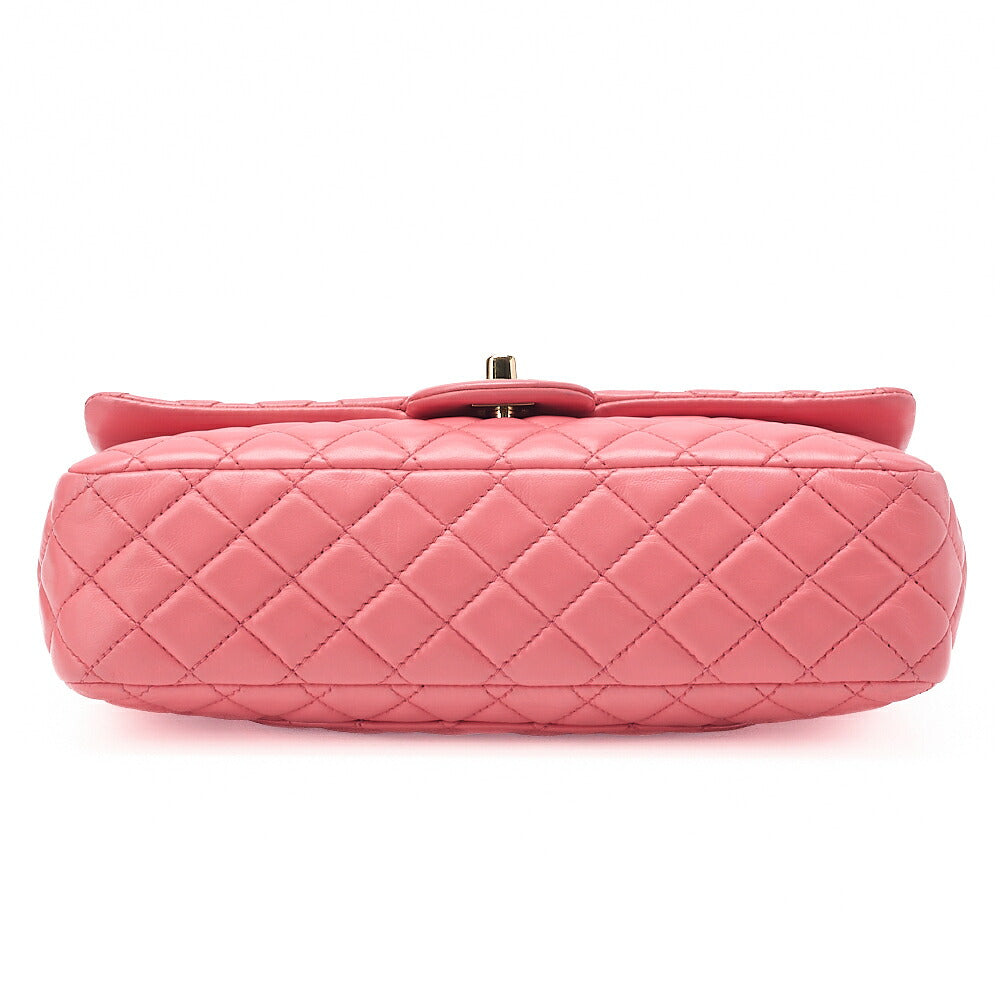 CHANEL Lambskin Matelasse Icon Single Flap Chain Shoulder Pink Gold-Tone Hardware, Pre-Owned