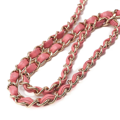 CHANEL Lambskin Matelasse Icon Single Flap Chain Shoulder Pink Gold-Tone Hardware, Pre-Owned