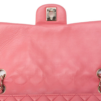 CHANEL Lambskin Matelasse Icon Single Flap Chain Shoulder Pink Gold-Tone Hardware, Pre-Owned