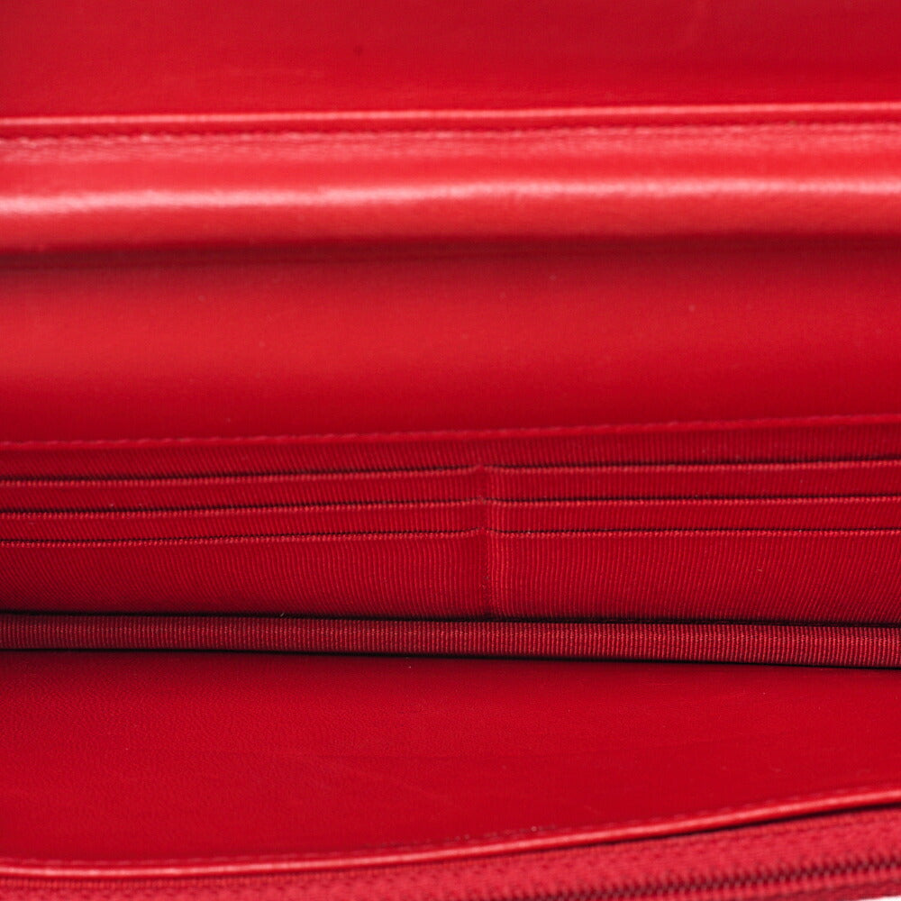 CHANEL Matelasse Chain Wallet Lambskin Red Silver-Tone Hardware, Pre-Owned