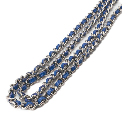CHANEL Chanel V-Stitch Coco Mark Chain Wallet Caviar Skin Navy Silver-Tone Hardware, Pre-Owned